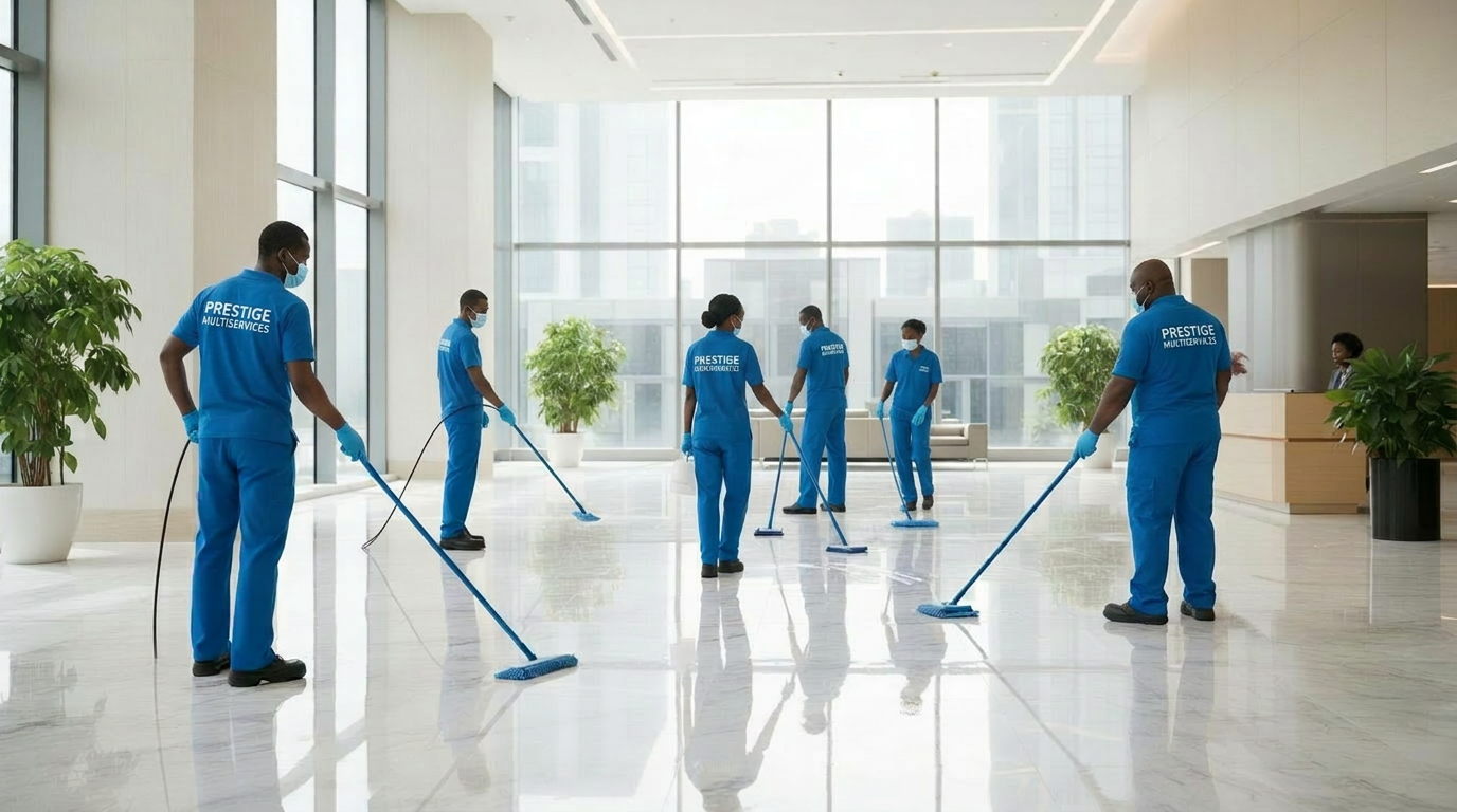 Prestige Multiservices professional cleaning team at work